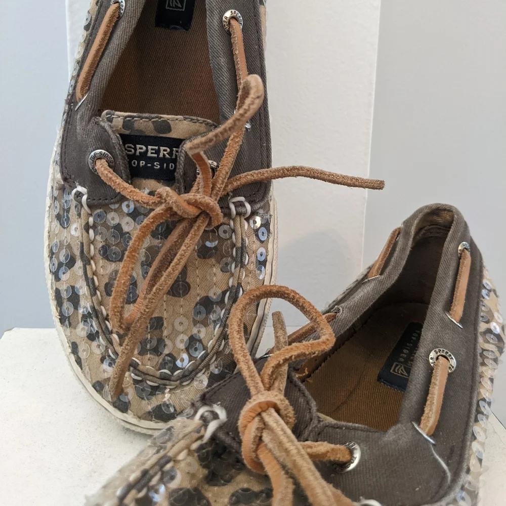 🤎Sperry, girls youth Bahama Skimmer, leopard print, size 3.5